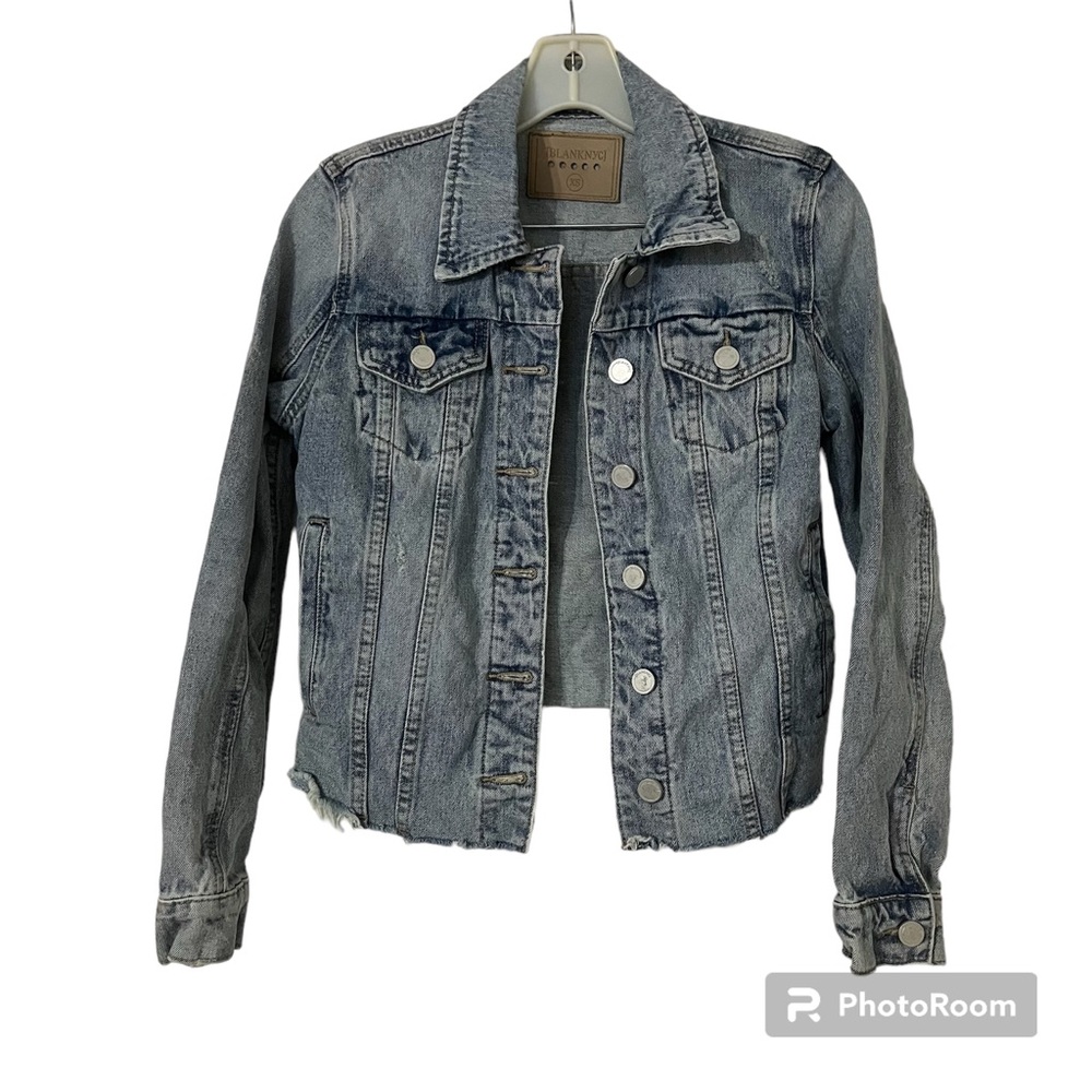 Blank NYC Distressed Light Wash Jean Jacket Size XS